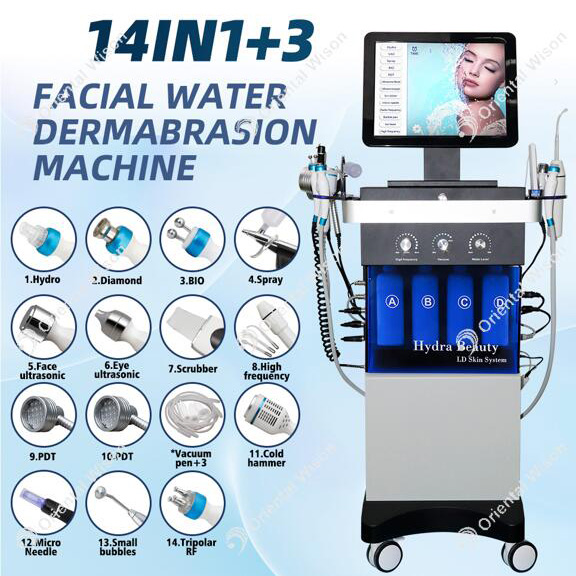 14 IN 1 Hydra-Gesichtsreinigungs-Wasser-Sauerstoff-Jet-Peeling-Maschine